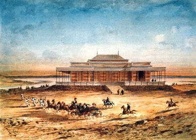 La Emperatriz Eugenia viajando a la Inauguración del Canal de Suez en 1869, de un álbum de recuerdos, 1869 de Edouard Riou